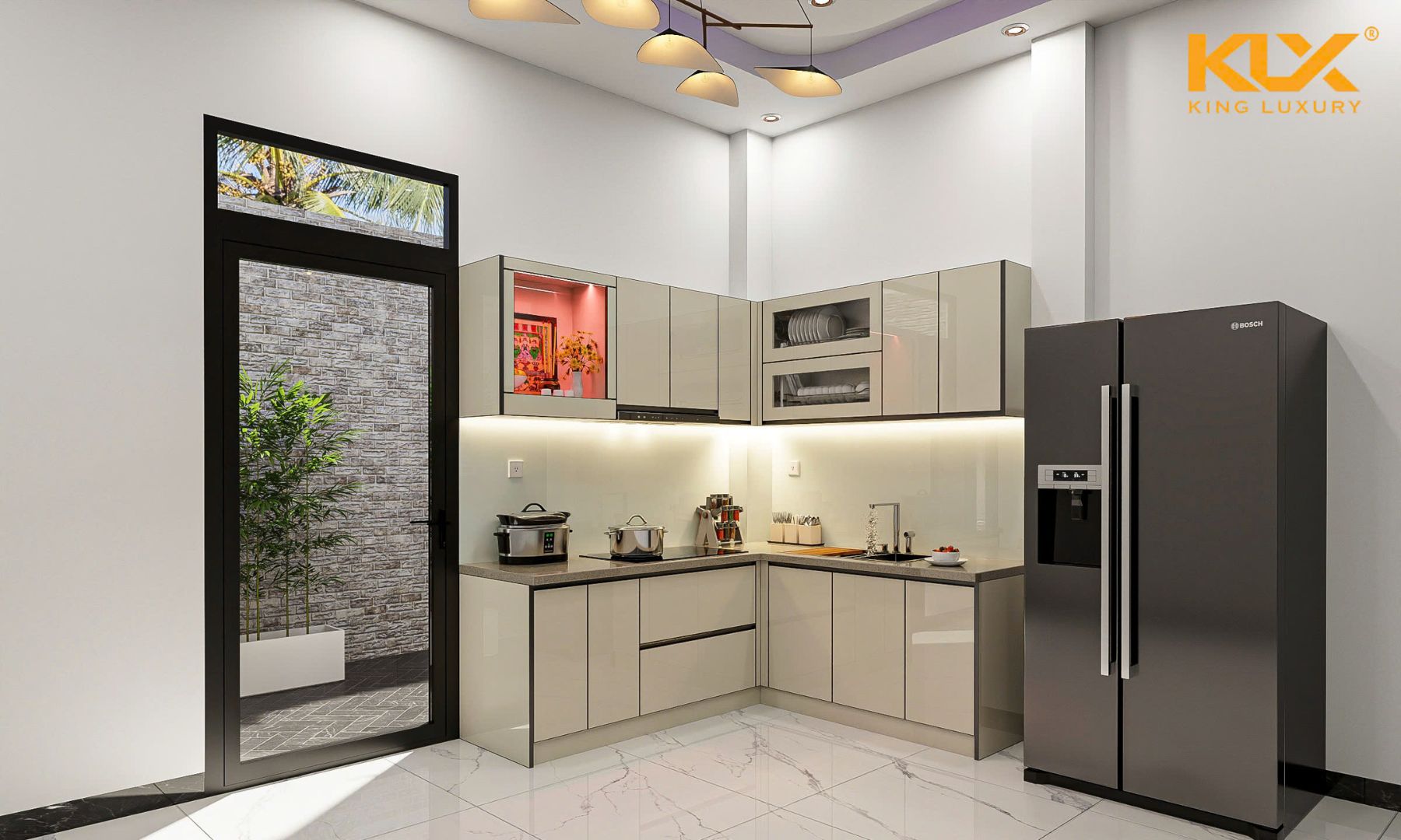 Thi Công Tủ Bếp Inox Cánh Kính Anh Chính Tại Nha Trang